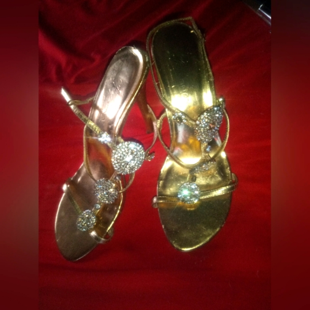 Gold Strappy Heels